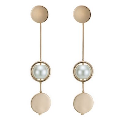 Designer rose gold pearl drop earring